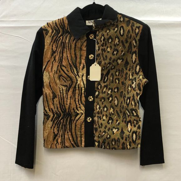 Vintage Anage Silk Animal Print Gorgeous Women's Jacket S - Picture 2 of 12